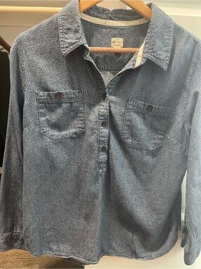 Women Blue Casual Button-Front Shirt Denim Toms